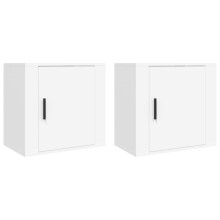 (White, 2 x Bedside cabinet) vidaXL 1/2x Wall-mounted Bedside Cabinet Floating Nightstand Multi Colours