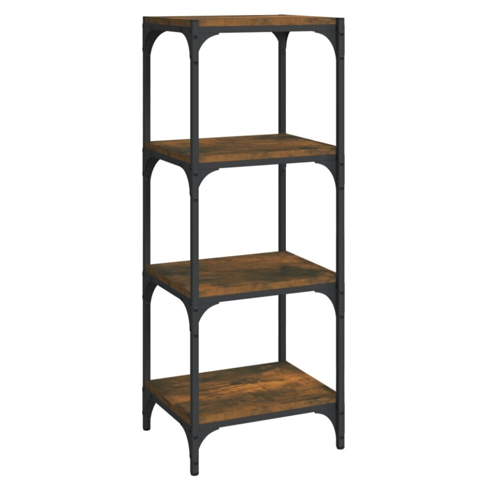 (Smoked oak, 40 x 33 x 100 cm) vidaXL Book Cabinet Engineered Wood and Steel Media Rack Multi Colours/Sizes