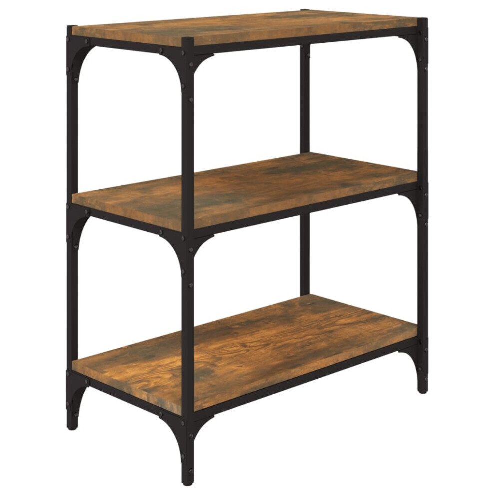 Vidaxl (Smoked Oak, 60 X 33 X 70.5 Cm) Book Cabinet Engineered Wood And Steel Media Rack Multi Colours/Sizes