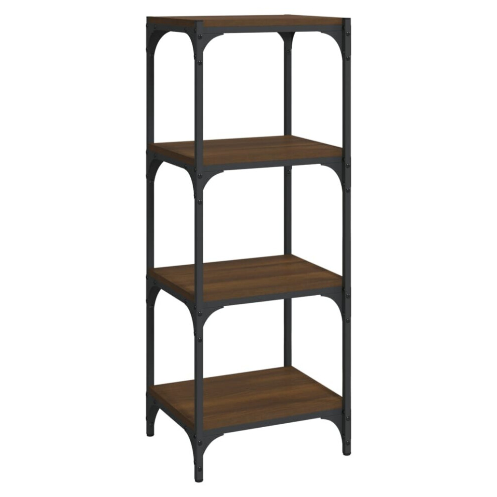 (Brown oak, 40 x 33 x 100 cm) vidaXL Book Cabinet Engineered Wood and Steel Media Rack Multi Colours/Sizes