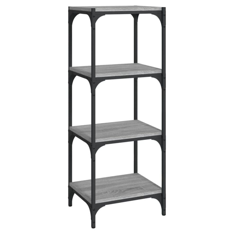 (Grey sonoma, 40 x 33 x 100 cm) vidaXL Book Cabinet Engineered Wood and Steel Media Rack Multi Colours/Sizes