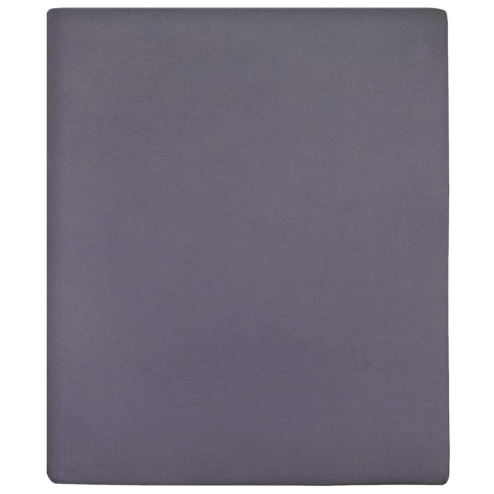 Vidaxl (Anthracite, 90 X 200 Cm/1) 1/2X Jersey Fitted Sheet Cotton Bedding Blanket Multi Colours/Sizes