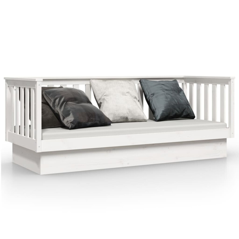 (White, 75 x 190 cm) vidaXL Solid Wood Pine Day Bed Wooden Sofa Occasional Bed Multi Colours/Sizes