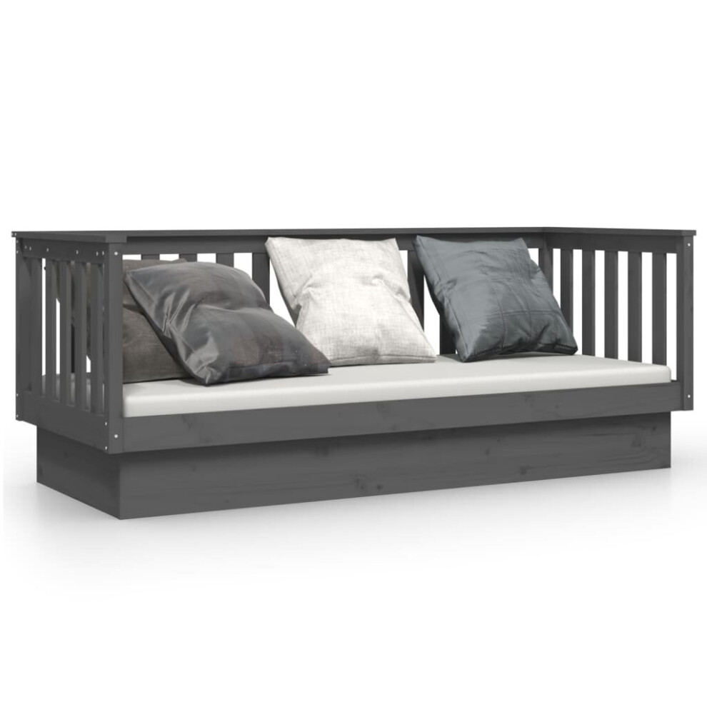 Vidaxl (Grey, 75 X 190 Cm) Solid Wood Pine Day Bed Wooden Sofa Occasional Bed Multi Colours/Sizes