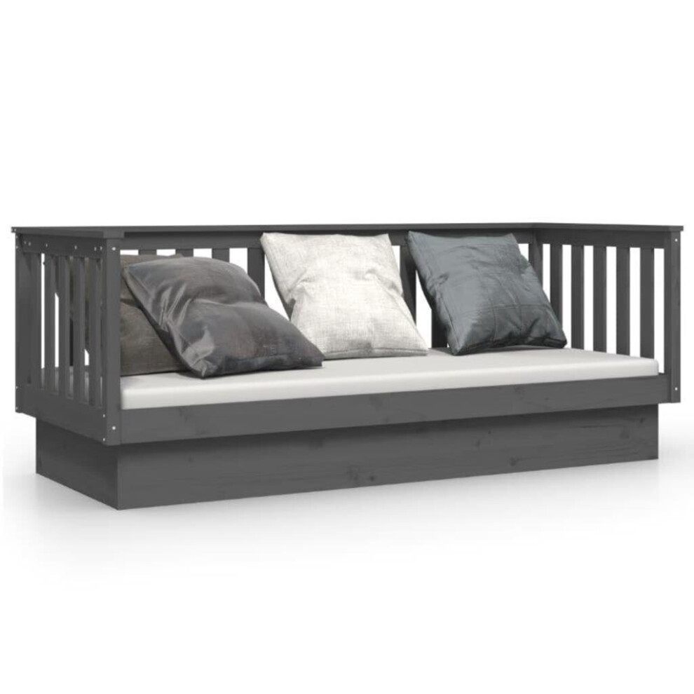 (Grey, 90 x 190 cm) vidaXL Solid Wood Pine Day Bed Wooden Sofa Occasional Bed Multi Colours/Sizes