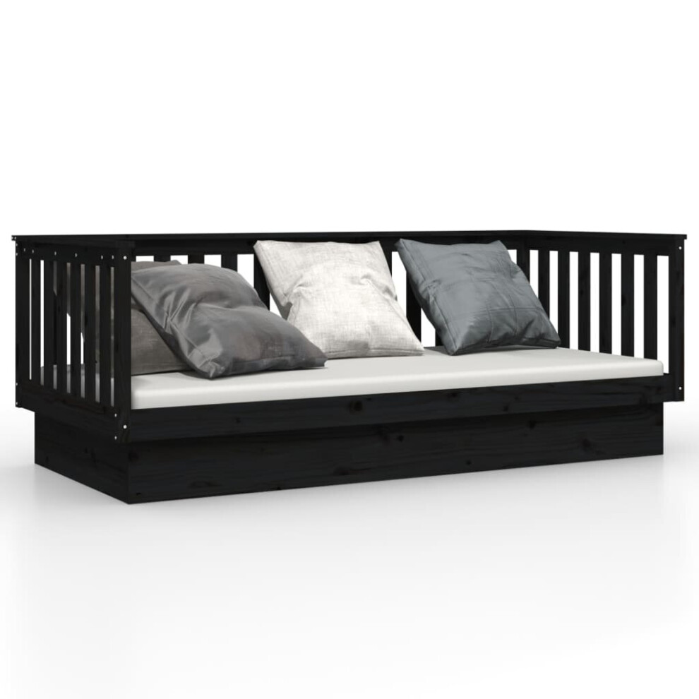 (Black, 80 x 200 cm) vidaXL Solid Wood Pine Day Bed Wooden Sofa Occasional Bed Multi Colours/Sizes