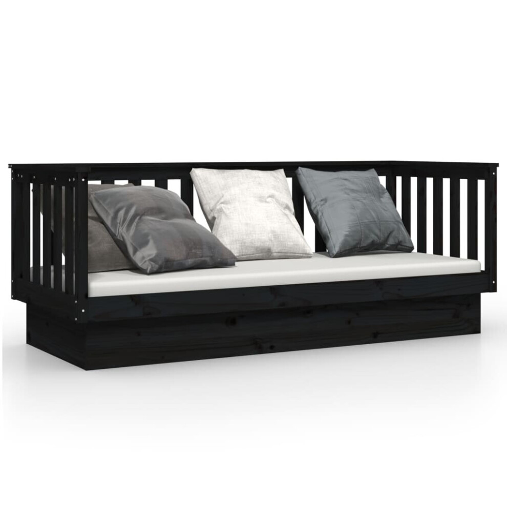 Vidaxl (Black, 75 X 190 Cm) Solid Wood Pine Day Bed Wooden Sofa Occasional Bed Multi Colours/Sizes