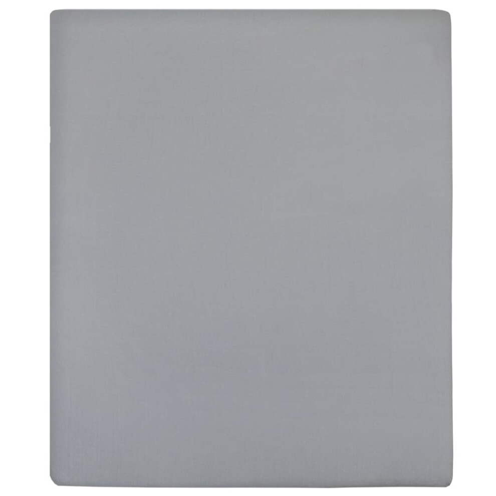 Vidaxl (Grey, 140 X 200 Cm/1) 1/2X Jersey Fitted Sheet Cotton Bedding Blanket Multi Colours/Sizes
