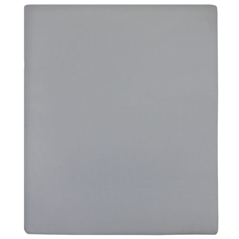 Vidaxl (Grey, 180 X 200 Cm/1) 1/2X Jersey Fitted Sheet Cotton Bedding Blanket Multi Colours/Sizes