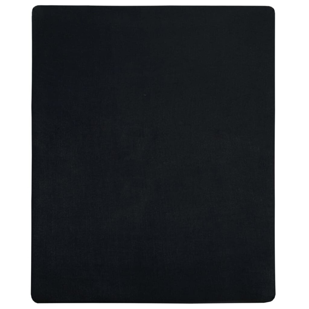 Vidaxl (Black, 140 X 200 Cm/1) 1/2X Jersey Fitted Sheet Cotton Bedding Blanket Multi Colours/Sizes