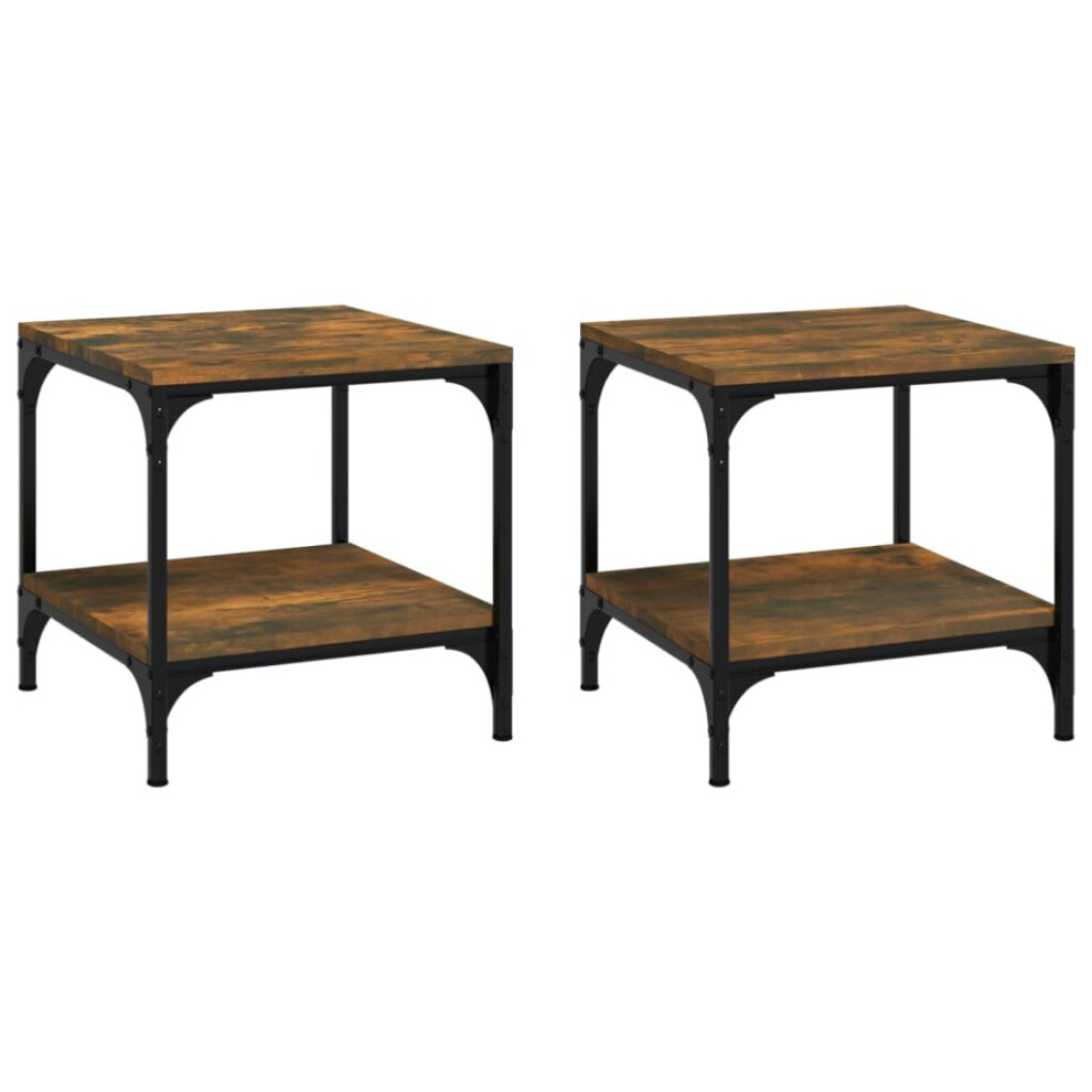 Vidaxl (Smoked Oak, 40 X 40 X 40 Cm/2 Pcs) 1/2X Side Table Engineered Wood Couch Tea Table Multi Colours/Sizes