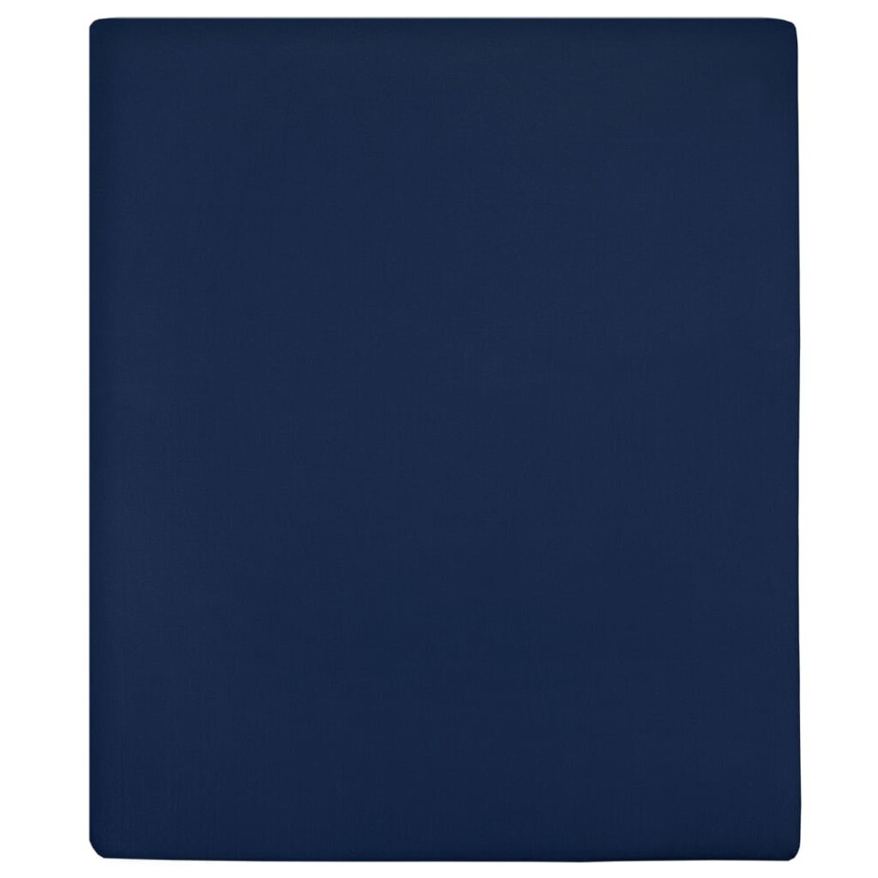 Vidaxl (Navy Blue, 100 X 200 Cm/1) 1/2X Jersey Fitted Sheet Cotton Bedding Blanket Multi Colours/Sizes