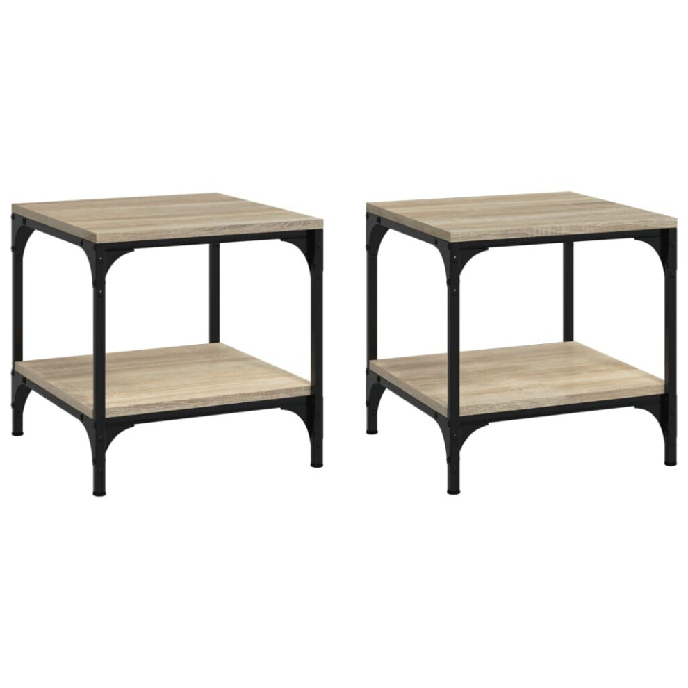 Vidaxl (Sonoma Oak, 40 X 40 X 40 Cm/2 Pcs) 1/2X Side Table Engineered Wood Couch Tea Table Multi Colours/Sizes