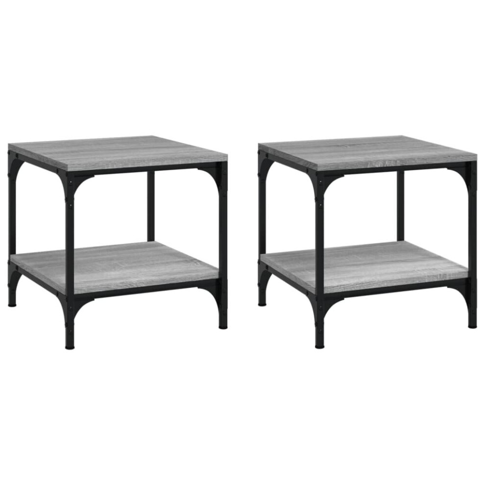 Vidaxl (Grey Sonoma, 40 X 40 X 40 Cm/2 Pcs) 1/2X Side Table Engineered Wood Couch Tea Table Multi Colours/Sizes