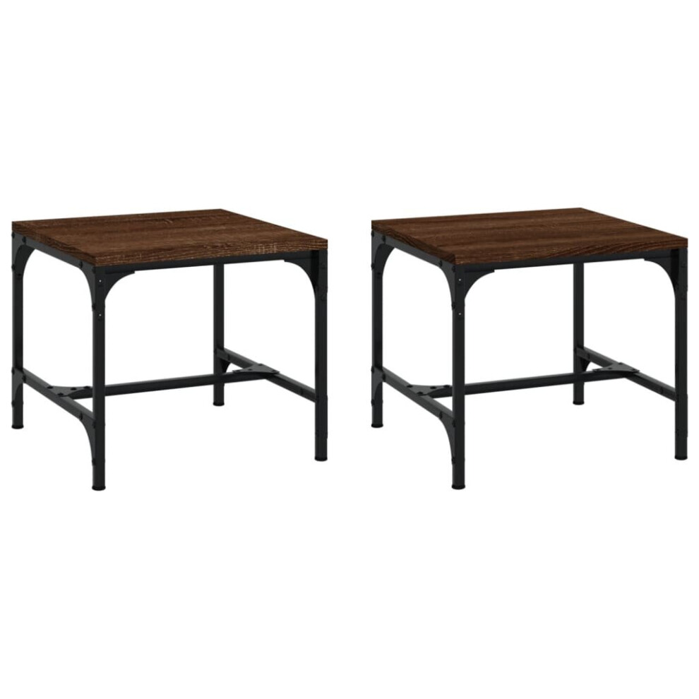 Vidaxl (Brown Oak, 40 X 40 X 35 Cm/2 Pcs) 1/2X Side Table Engineered Wood Couch Tea Table Multi Colours/Sizes