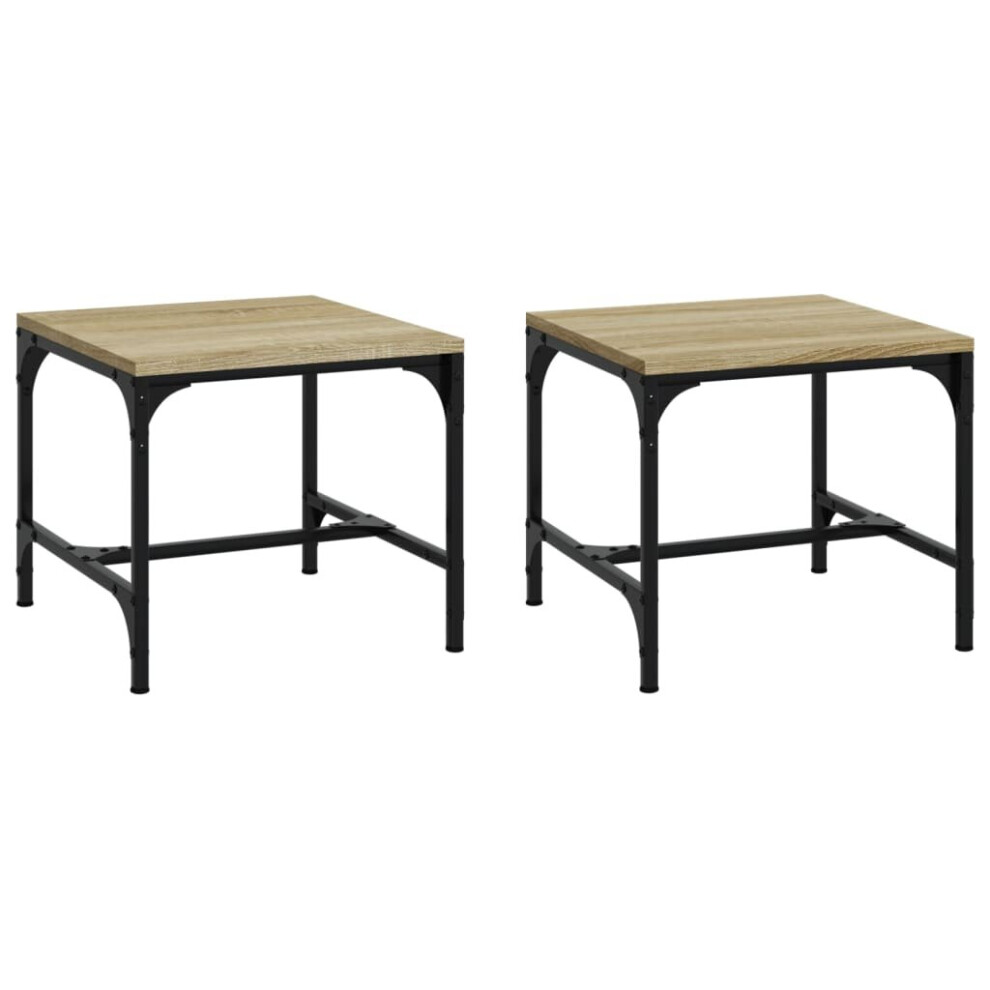 Vidaxl (Sonoma Oak, 40 X 40 X 35 Cm/2 Pcs) 1/2X Side Table Engineered Wood Couch Tea Table Multi Colours/Sizes