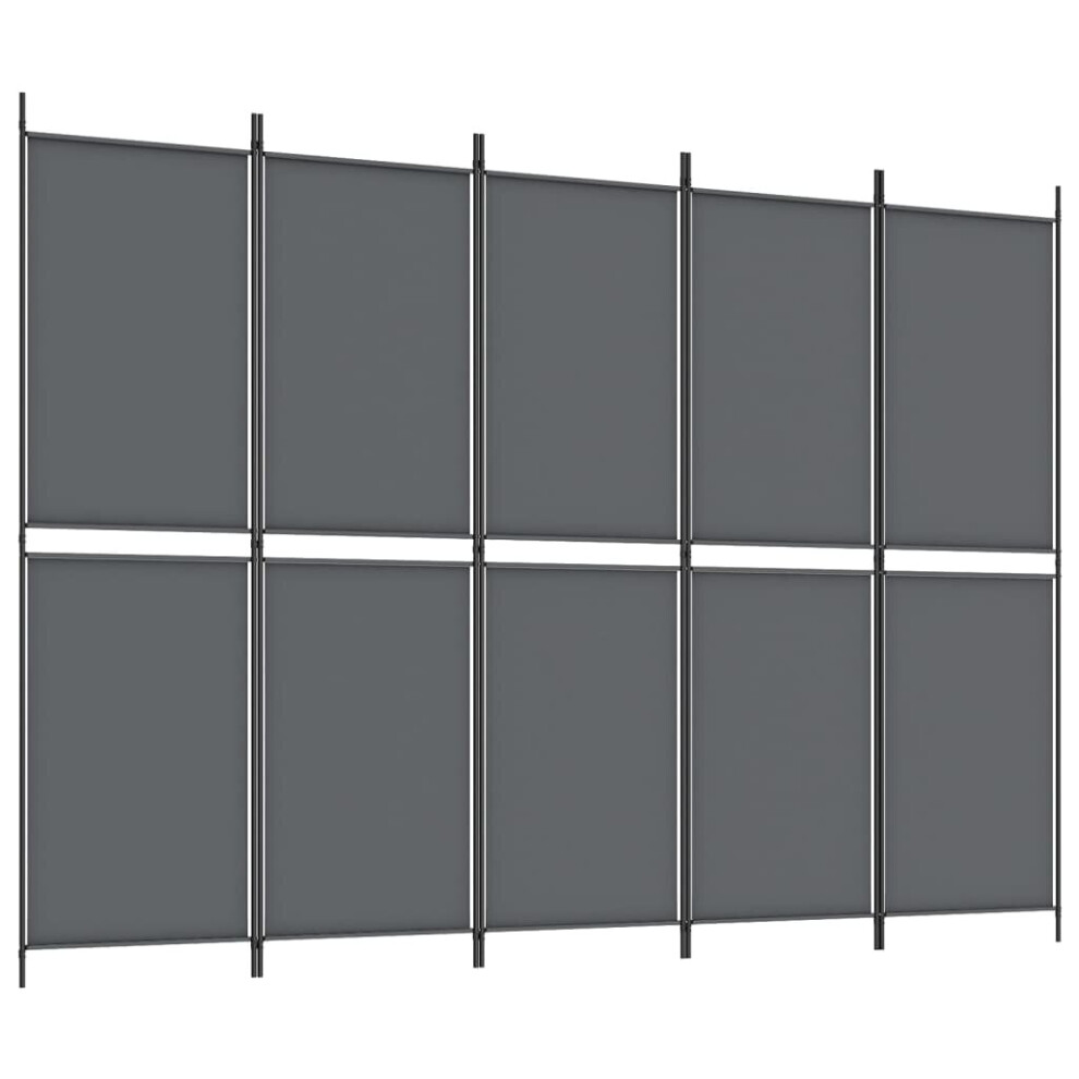 Vidaxl (Anthracite, 250 X 180 Cm) Room Divider Privacy Screen Paravent Dressing Room Partition Fabric Grey