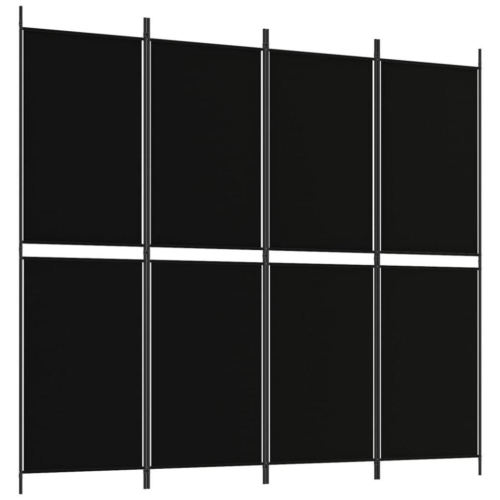 Vidaxl (, 200 X 180 Cm) Room Divider Privacy Screen Paravent Dressing Room Partition Fabric Black