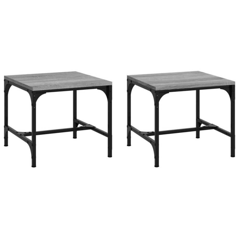 Vidaxl (Grey Sonoma, 40 X 40 X 35 Cm/2 Pcs) 1/2X Side Table Engineered Wood Couch Tea Table Multi Colours/Sizes