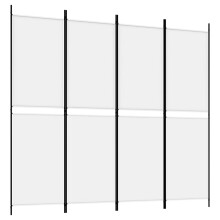 vidaXL 4-tlg. Paravent Weiß 200x180 cm Stoff