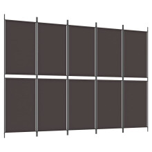 (Brown, 250 x 180 cm) vidaXL Room Divider Privacy Screen Paravent Dressing Room Partition Fabric