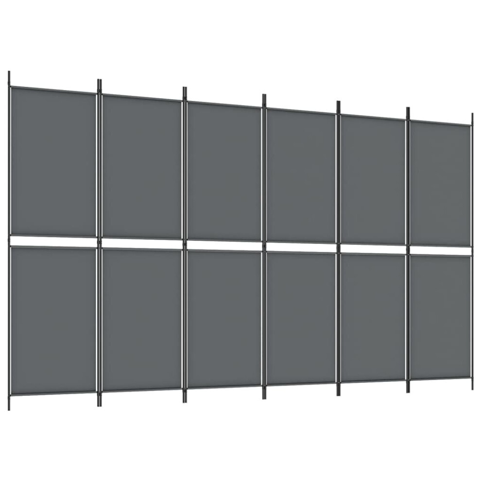 Vidaxl (Anthracite, 300 X 180 Cm) Room Divider Privacy Screen Paravent Dressing Room Partition Fabric Grey