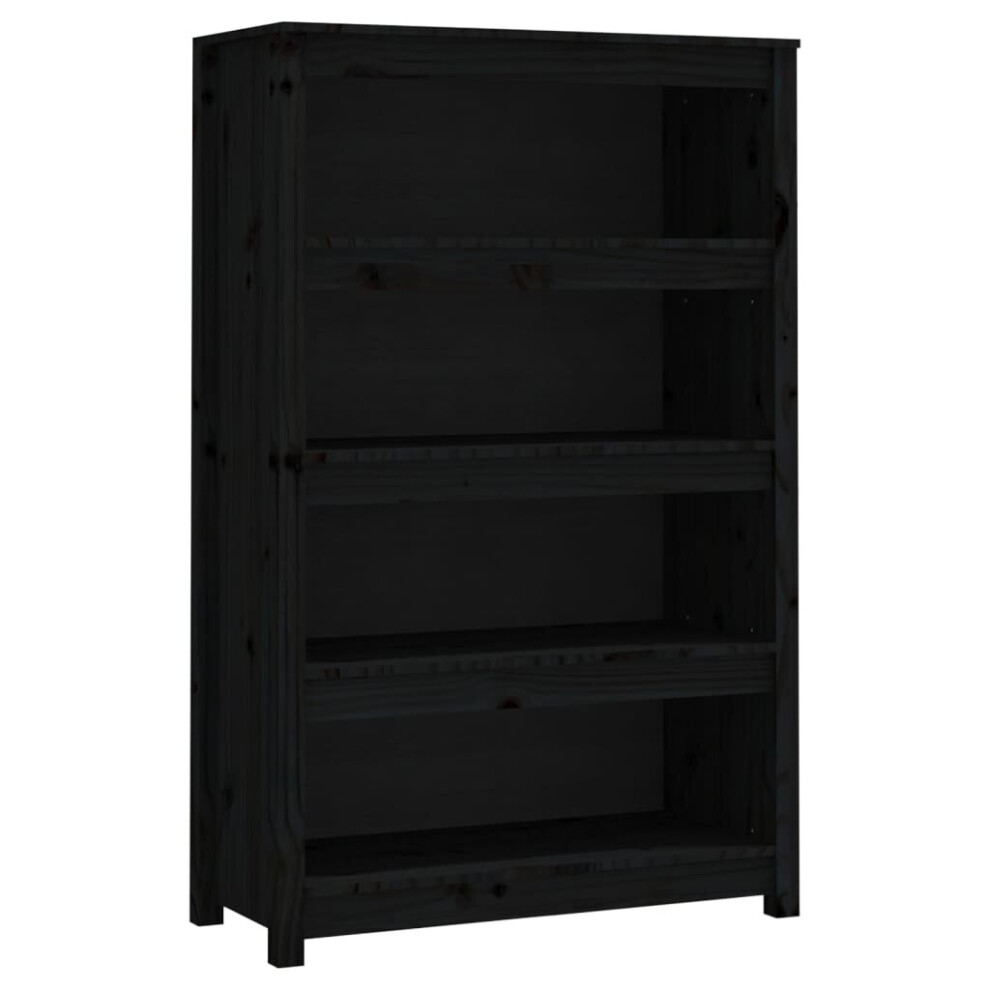 Vidaxl Book Cabinet 80x35x126 cm Solid Pine Wood Black - Image 2