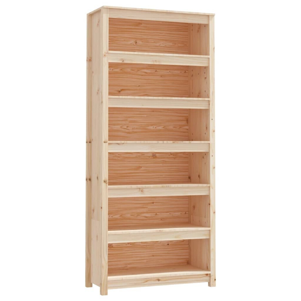 Vidaxl (, 80 X 35 X 183 Cm) Solid Wood Pine Book Cabinet Display Organiser Multi Colours/Sizes Brown