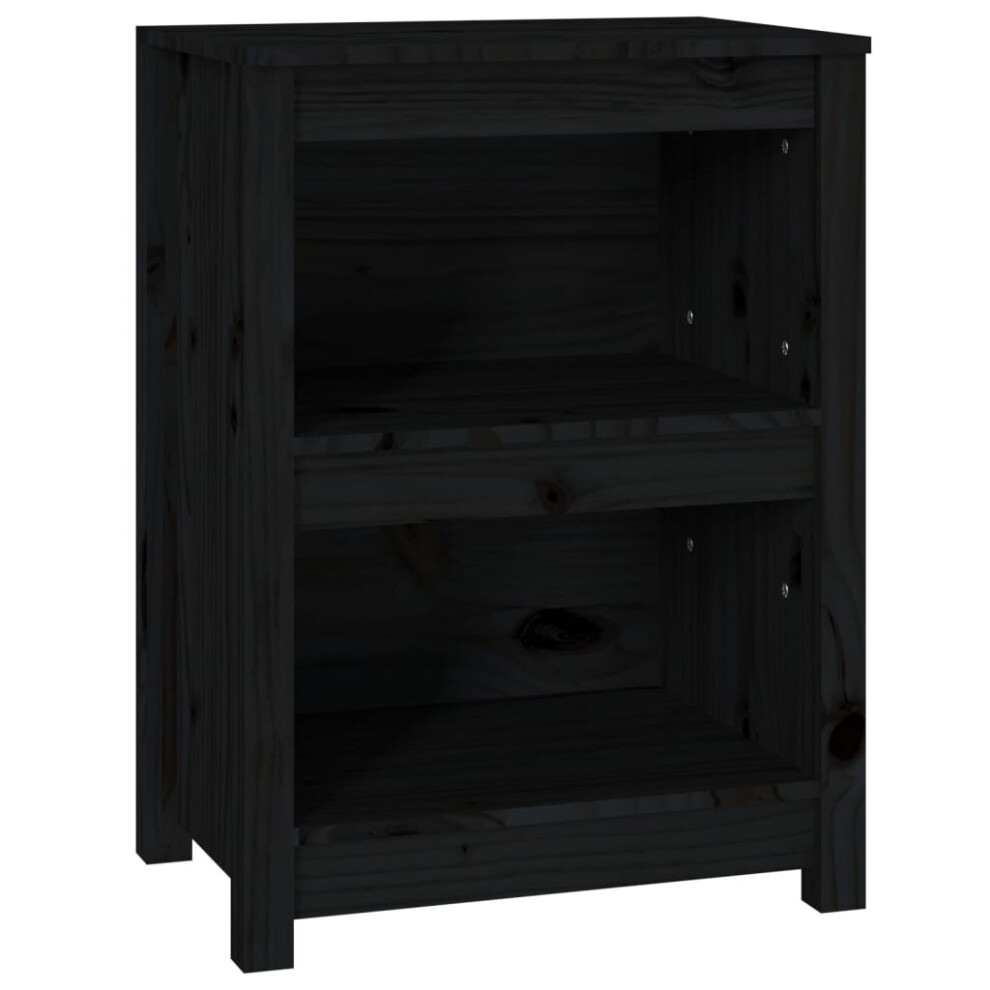 Vidaxl (, 50 X 35 X 68 Cm) Solid Wood Pine Book Cabinet Display Organiser Multi Colours/Sizes Black