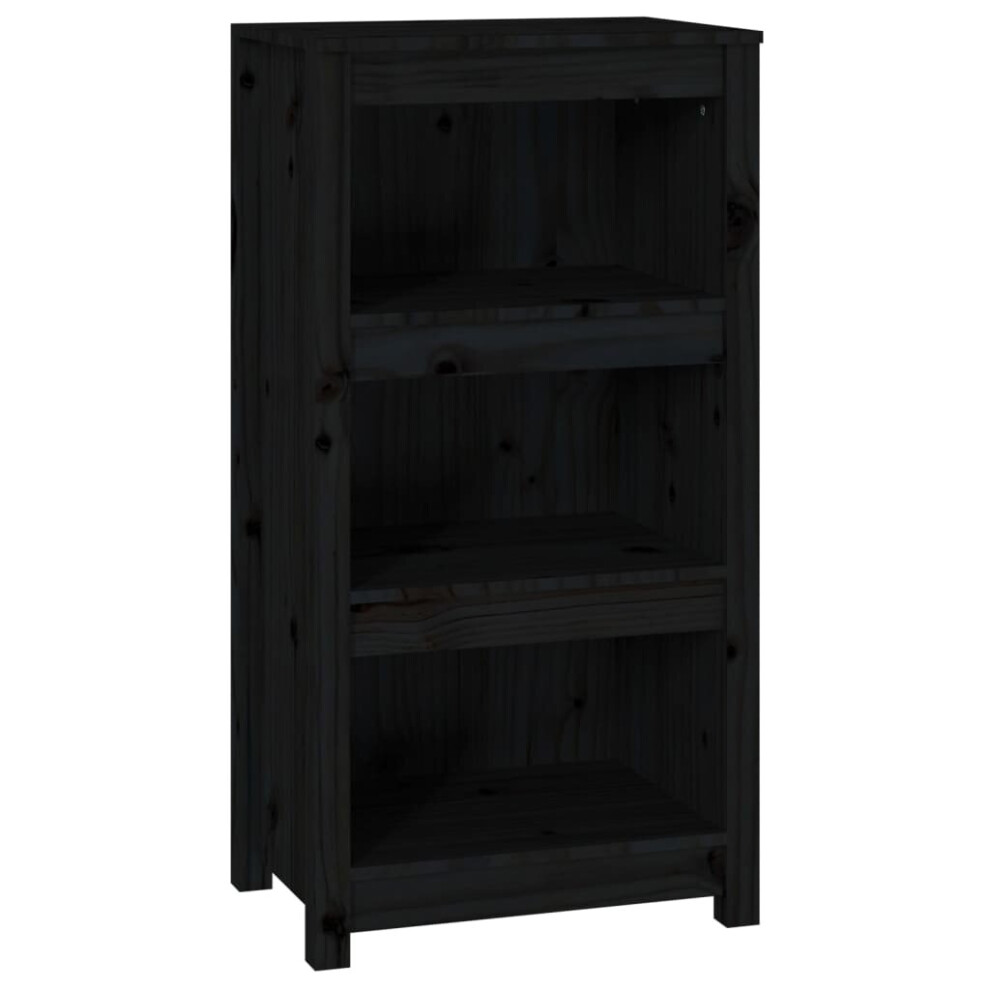 Vidaxl (, 50 X 35 X 97 Cm) Solid Wood Pine Book Cabinet Display Organiser Multi Colours/Sizes Black