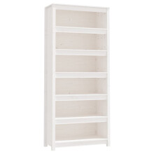 (White, 80 x 35 x 183 cm) vidaXL Solid Wood Pine Book Cabinet Display Organiser Multi Colours/Sizes