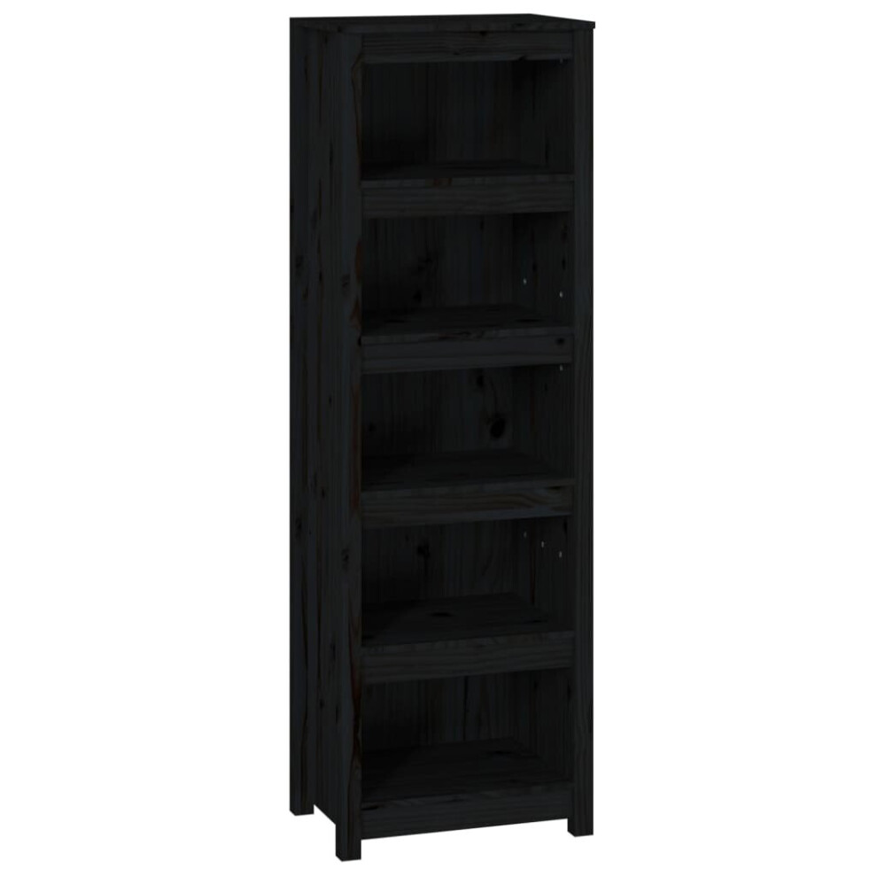 Vidaxl (Black, 50 X 35 X 154 Cm) Solid Wood Pine Book Cabinet Display Organiser Multi Colours/Sizes