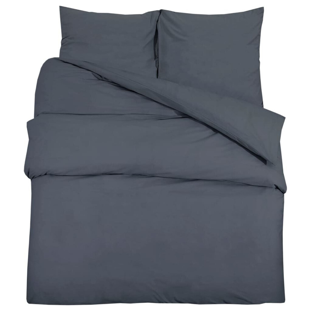 Vidaxl (Anthracite, 240 X 220 Cm + 60 X 70 Cm) 1/2X Duvet Cover Set Light-Weight Microfiber Multi Colours Multi Sizes