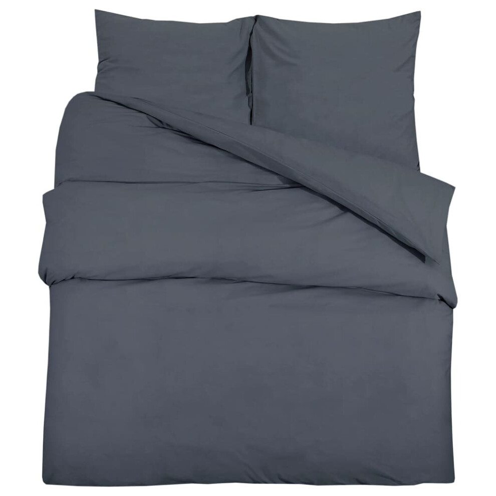 Vidaxl (Anthracite, 260 X 220 Cm + 50 X 75 Cm) 1/2X Duvet Cover Set Light-Weight Microfiber Multi Colours Multi Sizes