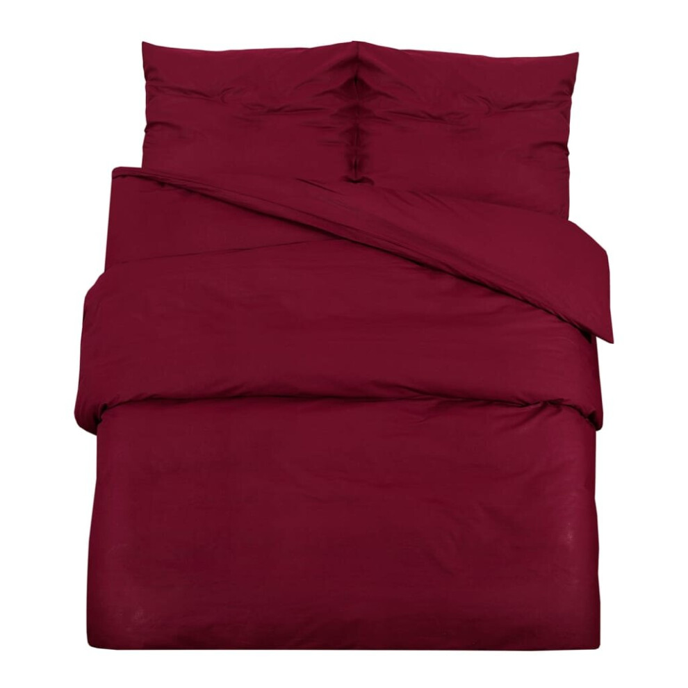 Vidaxl (Bordeaux, 200 X 200 Cm + 60 X 70 Cm) 1/2X Duvet Cover Set Light-Weight Microfiber Multi Colours Multi Sizes