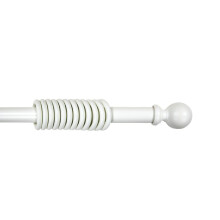 (150 cm, Linen White Ball) Kestrel 28 mm Wooden Curtain Poles Fixed Length Multi Finials
