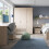 Denim 2 Drawer Bedside Cabinet in Light Walnut, Grey Fabric Effect and Cashmere 4