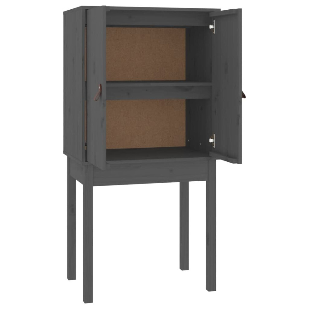 Vidaxl (Grey) Solid Wood Pine Highboard Home Sideboard Storage Cabinet Multi Colours