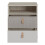 Denim 2 Drawer Bedside Cabinet in Light Walnut, Grey Fabric Effect and Cashmere 2
