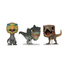 Jurassic World Dominion US Exclusive Pop! 3-Pack - Therizinosaurus, Giganotosaurus & T. rex Vinyl Figures