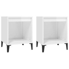 (High gloss white, 2 x Bedside cabinet) vidaXL 1/2x Bedside Cabinet White Nightstand Telephone Stand Multi Colours