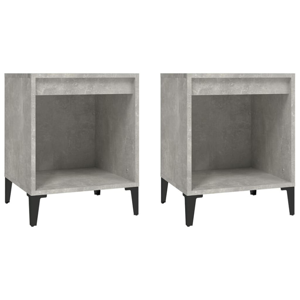 Vidaxl (Concrete Grey, 2 X Bedside Cabinet) 1/2X Bedside Cabinet White Nightstand Telephone Stand Multi Colours
