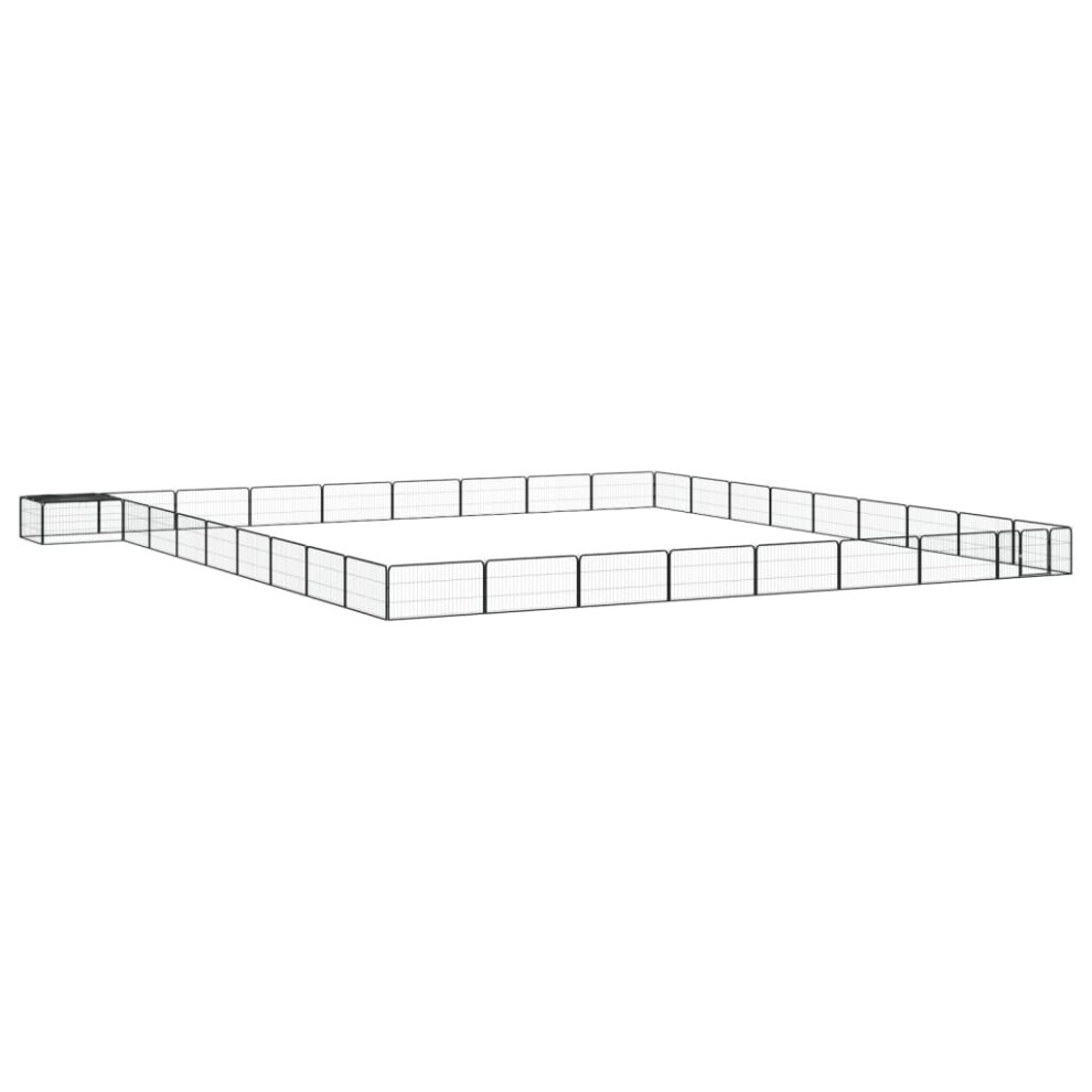 Vidaxl (900 X 900 X 50 Cm) Dog Playpen 4 Panels Black Powder-Coated Steel Dog Kennel Multi Sizes