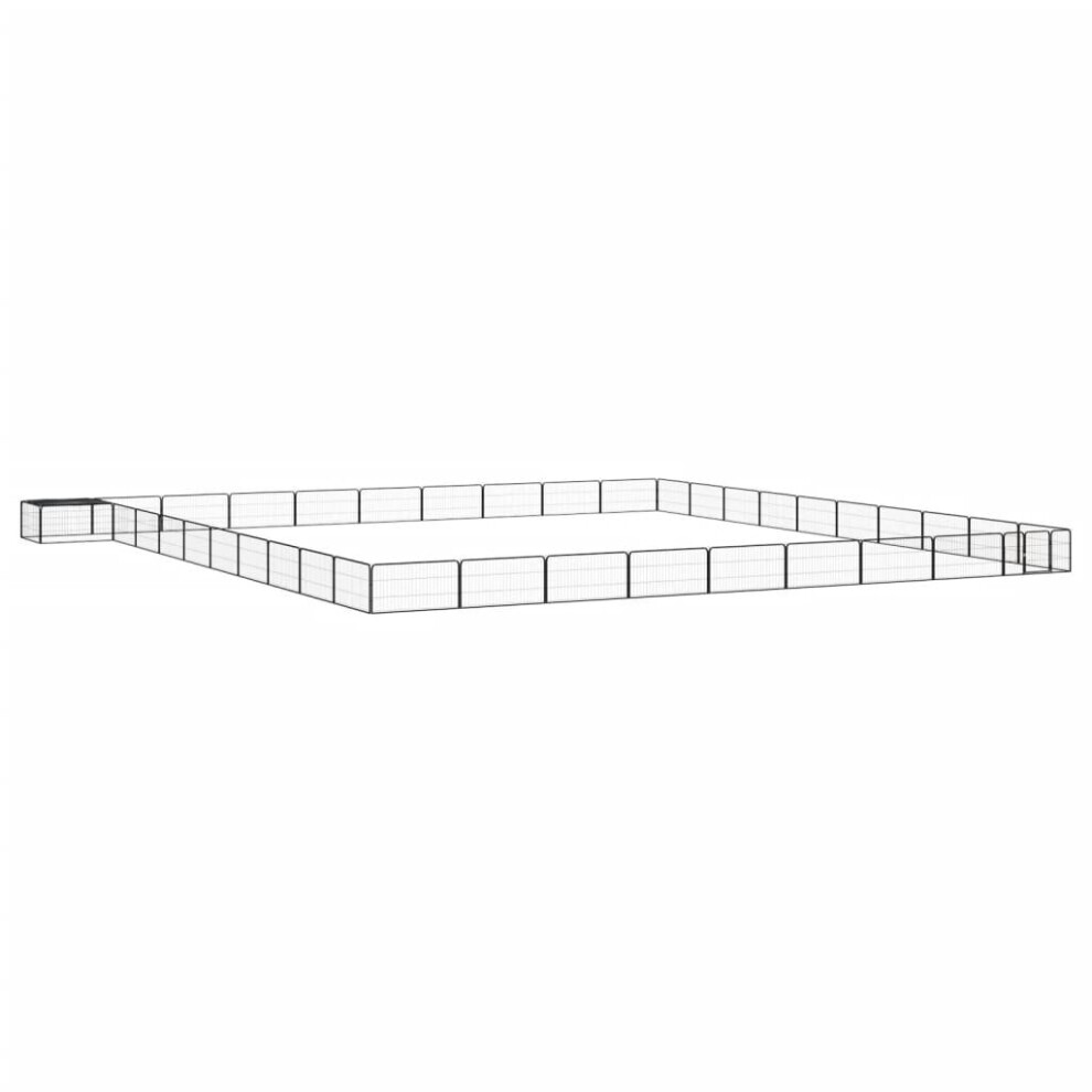 Vidaxl (1000 X 1000 X 50 Cm) Dog Playpen 4 Panels Black Powder-Coated Steel Dog Kennel Multi Sizes