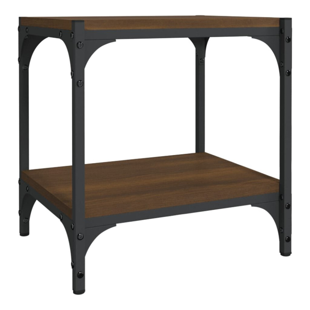 Vidaxl ( Oak, 40 X 33 X 41 Cm) Tv Cabinet Engineered Wood And Steel Media Unit Multi Colours/Sizes Brown