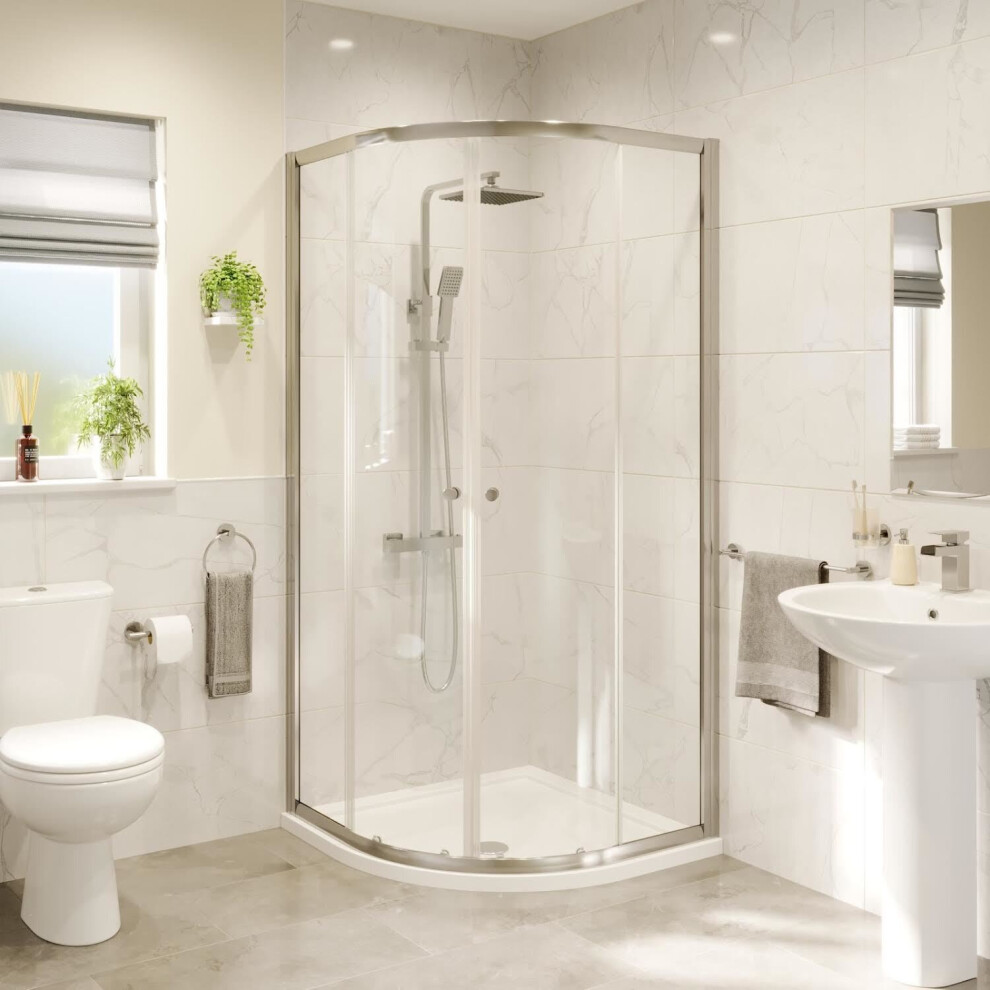 Modern Quadrant Shower Enclosure 800X800mm Framed Easy Plumb Tray 4Mm Glass 5056467294051