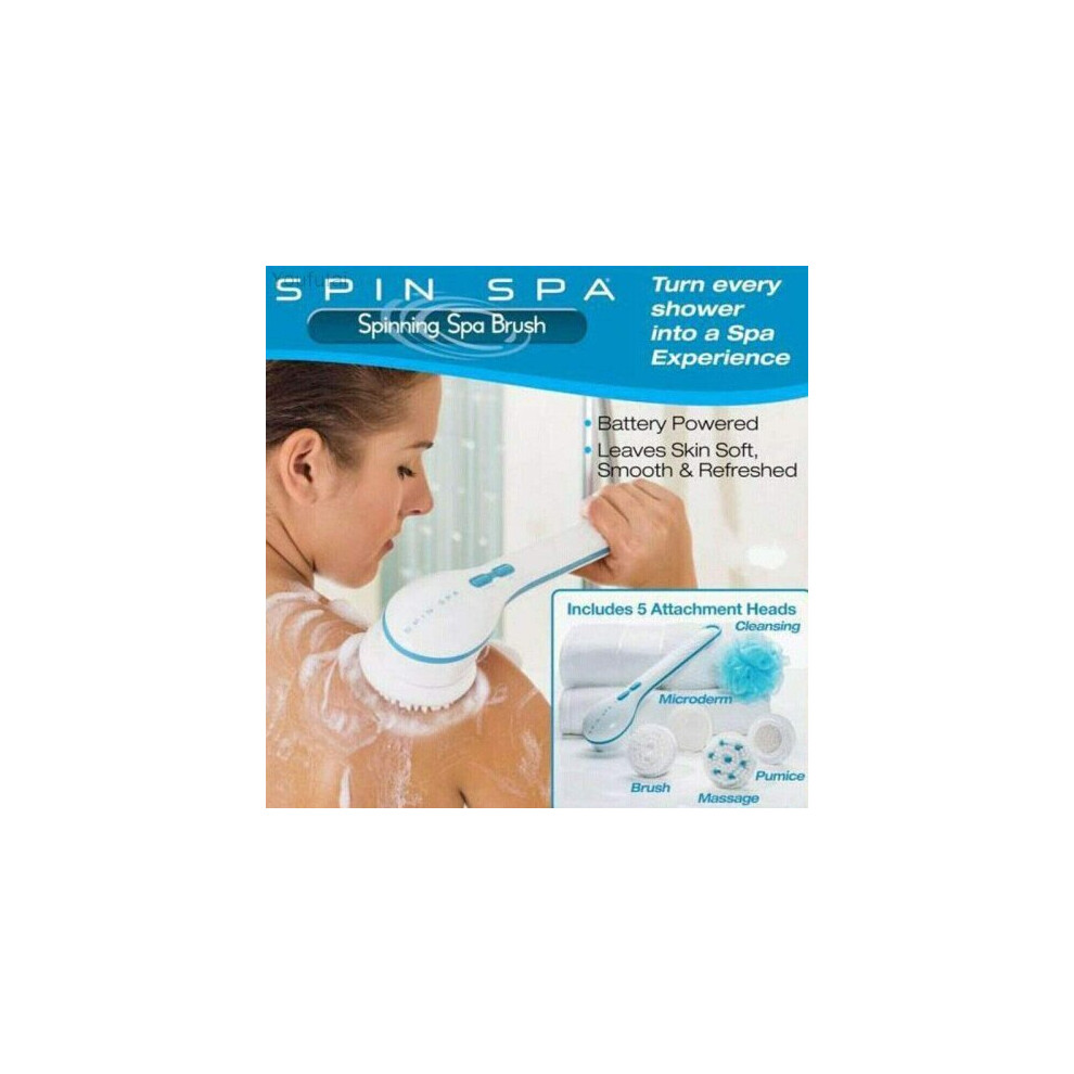 5 in 1 Electric Massage Scrubber Cleaning Bath Body Shower Spinning Spa Brush Waterproof Facial Foot Cleanser Bath Shower SPA Tool