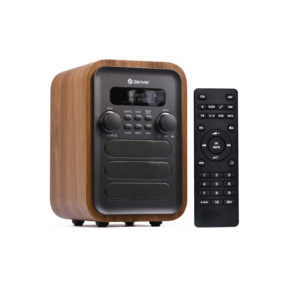 Denver Grey (Grey) Dab-48 Bluetooth Dab/Dab+ Digital Radio With Remote Control Large