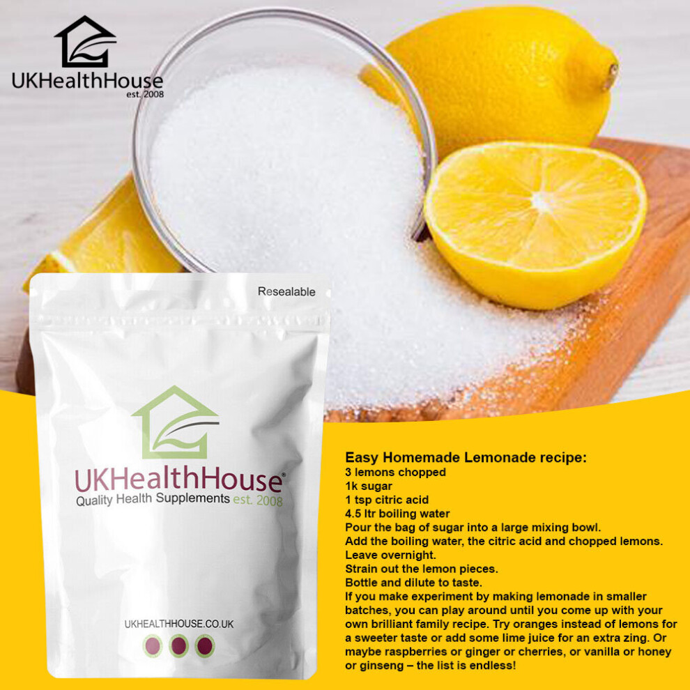 5 kg Citric Acid (Anhydrous) - 100% Food Grade - Great for Bath