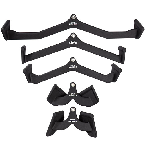 (Set of 5) GYM MASTER Lat Pull Down Cable Machine Attachment Handle Max Grips